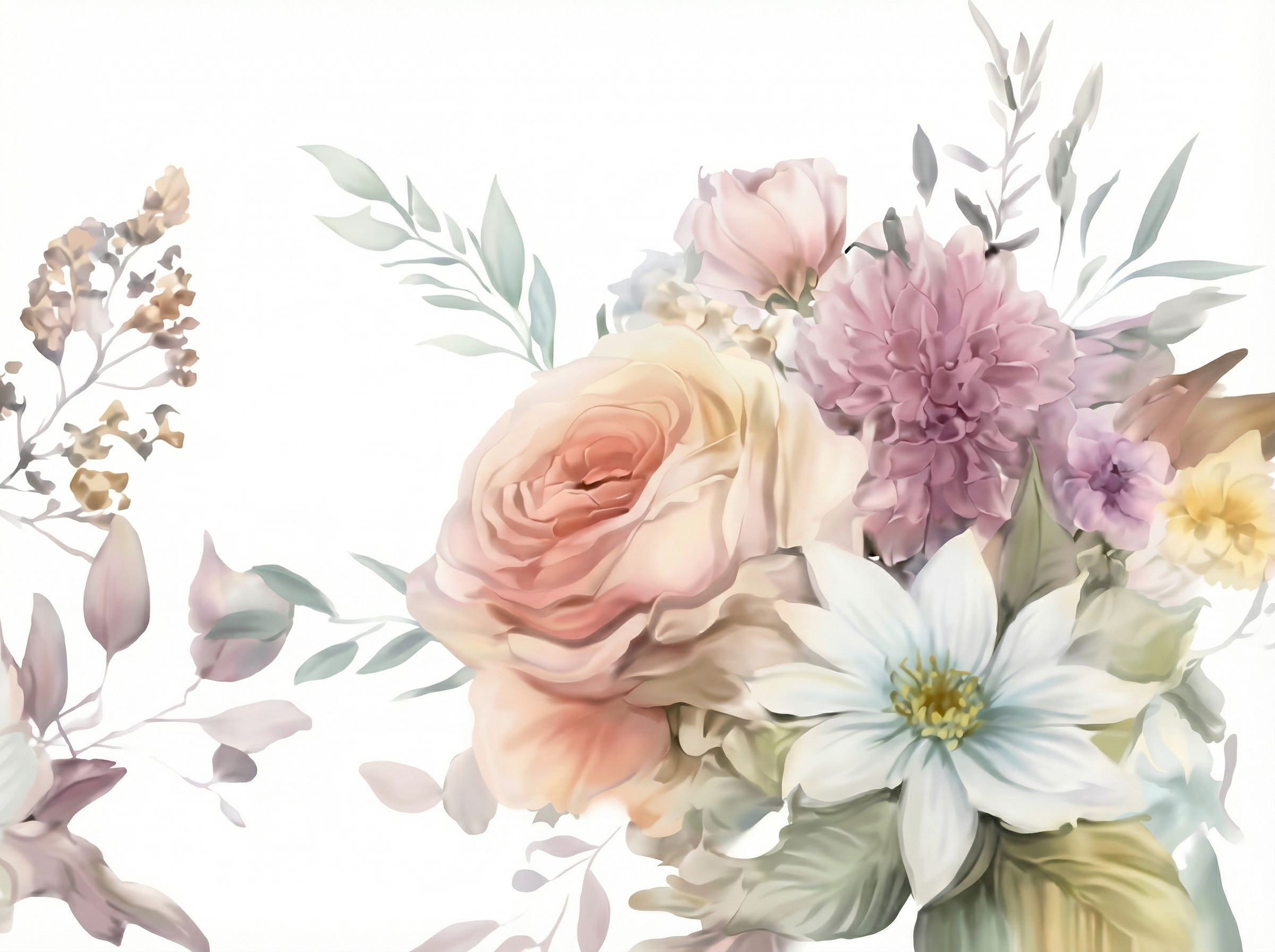 Beautiful floral arrangement with pink, purple and white flowers